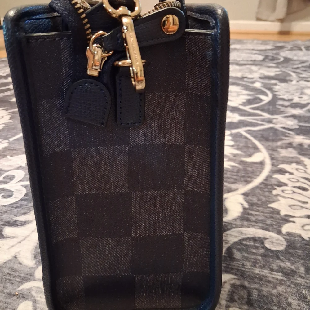 Karl Lagerfeld Womens Blue/Dark Blue Check Crossbody Bag - Picture 5 of 7